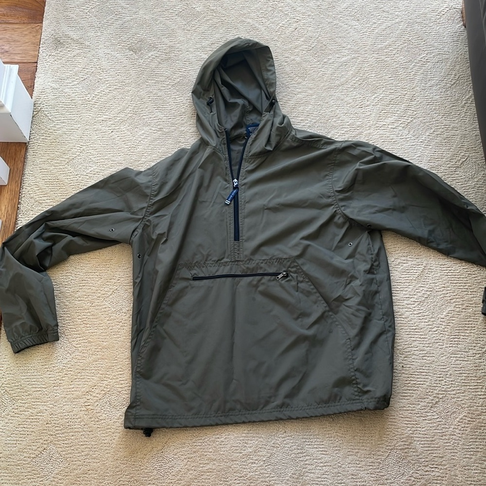 Army green Charles River windbreaker